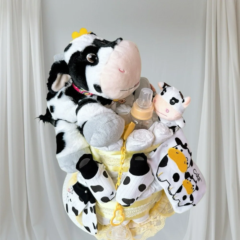 Cow Diaper Cake, Farm Baby Shower Gift